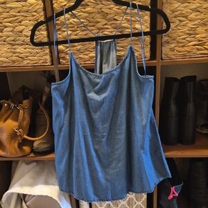 Casual Blue Denim Camisole Top